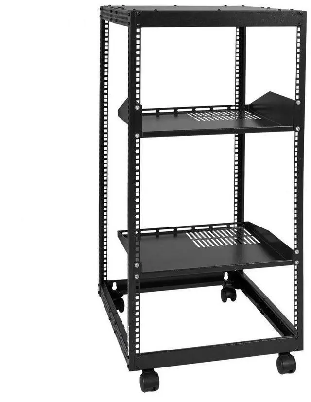 Alt view image 2 of 9 - Vevor 20U Open Frame Server Rack  23''-40'' Adjustable Depth  Free Standing Or Wall Mount Network Server Rack  4 Post Av Rack With Casters  Holds All Your Networking It Equipment Av Gear Router Modem