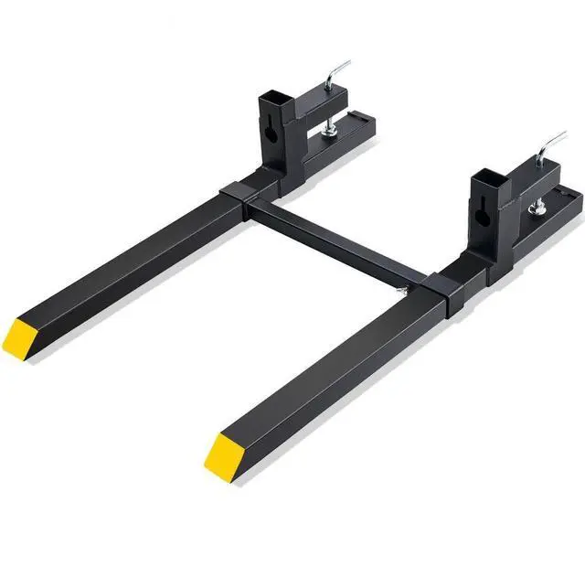 Main image of VEVOR Pallet Forks, 2000 lbs Clamp on Pallet Forks, 43" Total Length Tractor Bucket Forks with Adjustable Stabilizer bar, Heavy Duty Pallet Forks for Tractor Attachments, Skid Steer, Loader Bucket