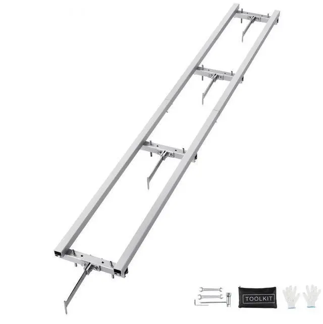 Main image of VEVOR Rail Mill Guide System, 9 ft Milling Guide, 4 Crossbar Kits Chainsaw Mill Rail Guide, Aluminum Adjustable Saw Mill Rail System Work with Chainsaw Mills for Builders and Woodworkers
