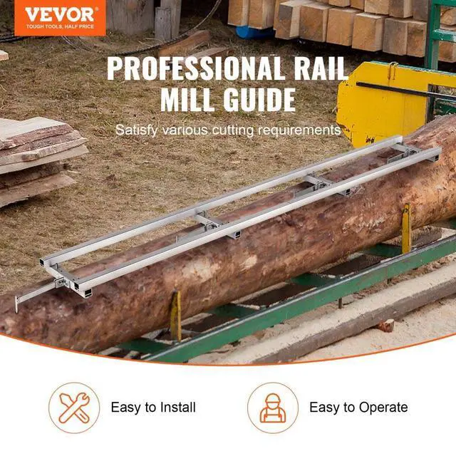 Alt view image 2 of 7 - VEVOR Rail Mill Guide System, 9 ft Milling Guide, 4 Crossbar Kits Chainsaw Mill Rail Guide, Aluminum Adjustable Saw Mill Rail System Work with Chainsaw Mills for Builders and Woodworkers
