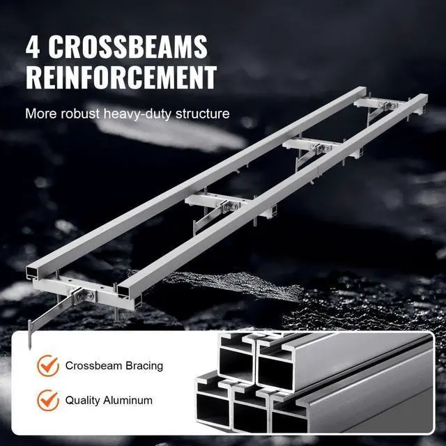 Alt view image 4 of 7 - VEVOR Rail Mill Guide System, 9 ft Milling Guide, 4 Crossbar Kits Chainsaw Mill Rail Guide, Aluminum Adjustable Saw Mill Rail System Work with Chainsaw Mills for Builders and Woodworkers