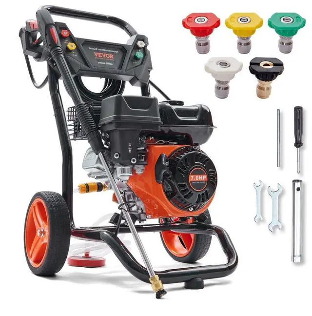 Main image of VEVOR Gas Pressure Washer, 3600 PSI 2.6 GPM, Gas Powered Pressure Washer with Copper Pump, Spray Gun and Extension Wand, 5 Quick Connect Nozzles, for Cleaning Cars, Homes, Driveways, Patios