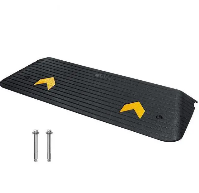 Main image of VEVOR Rubber Threshold Ramp, 2" Rise Threshold Ramp Doorway, Recycled Rubber Power Threshold Ramp Rated 33069 lbs Load Capacity, Non-Slip Surface Rubber Solid Threshold Ramp for Wheelchair and Scooter