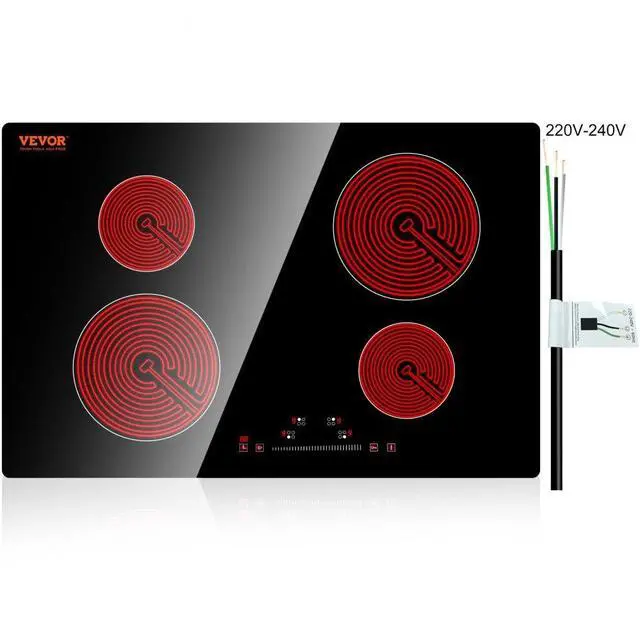 Alt view image 2 of 8 - vevor lt4-77 built in electric stove top glass radiant cooktop with touch control