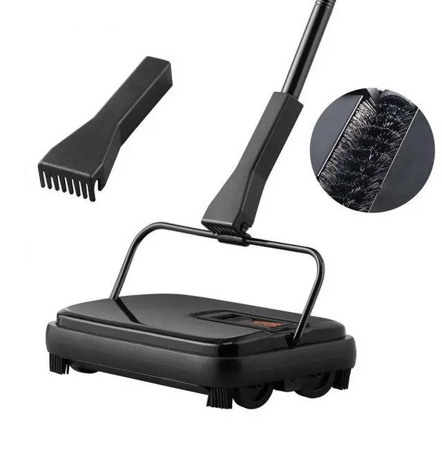 Main image of VEVOR Carpet Sweeper, 7.87 in Sweeping Paths, Floor Sweeper Manual Non Electric, 300 ml Dustbin Capacity with Comb for Home Office Rugs Hardwood Surfaces Wood Floors Laminate, Cleans Dust Pet Hair