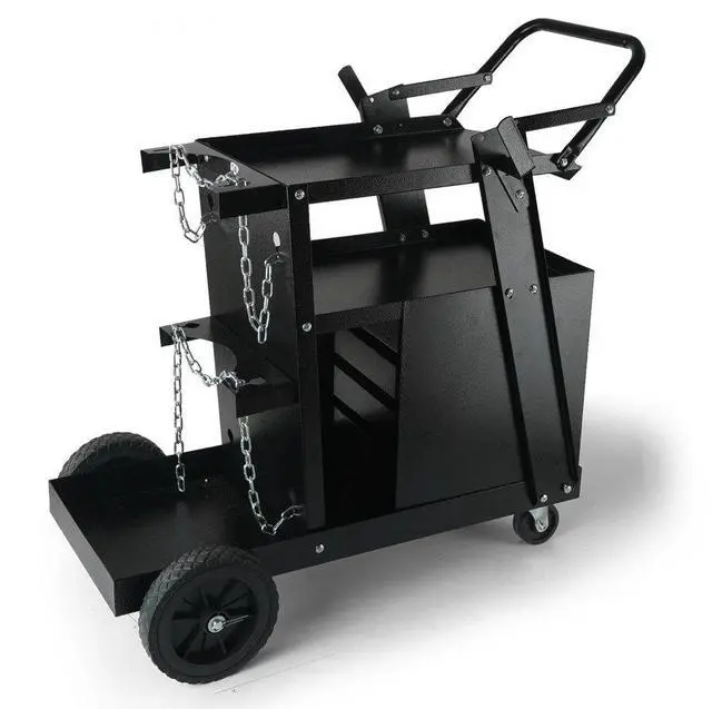 Main image of VEVOR Welding Cart, 2-Tier 4 Drawers Welder Cart with 265 LBS Weight Capacity, 360° Swivel Wheels, Tank Storage Safety Chains, Heavy Duty Rolling MIG Welder Cart for Mig Welder and Plasma Cutter
