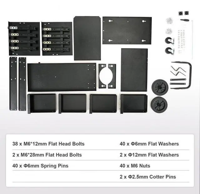Alt view image 7 of 14 - VEVOR Welding Cart, 2-Tier 4 Drawers Welder Cart with 265 LBS Weight Capacity, 360° Swivel Wheels, Tank Storage Safety Chains, Heavy Duty Rolling MIG Welder Cart for Mig Welder and Plasma Cutter