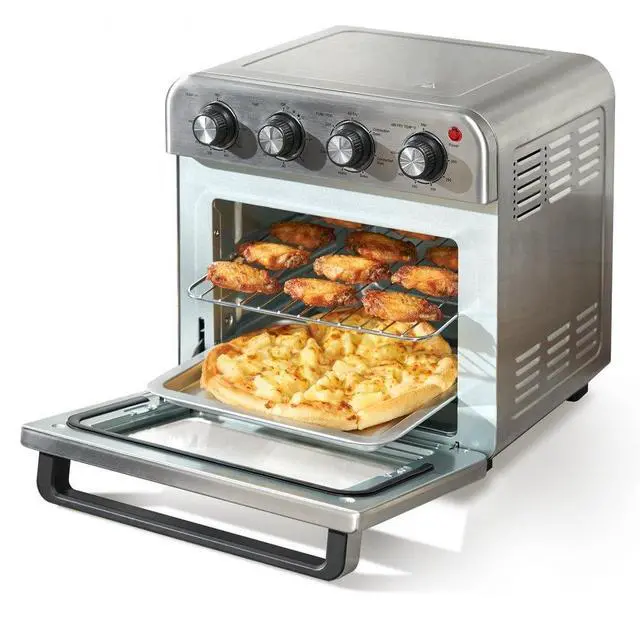 Main image of VEVOR 7-IN-1 Air Fryer Toaster Oven, 18L Convection Oven, 1700W Stainless Steel Toaster Ovens Countertop Combo with Grill, Pizza Pan, Gloves, 6 Slices Toast, 10-inch Pizza, Home and Commercial Use