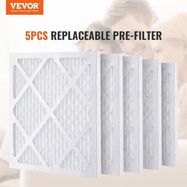 Alt view image 2 of 7 - VEVOR Protective Pre Filters, 5 Pack, 15.75'' x 15.75'' Air Filter Replacement, High-efficient Stage 1 Filters Compatible w/ BlueDri & VEVOR Scrubber, Air Purifiers, Water Damage Restoration Equipment