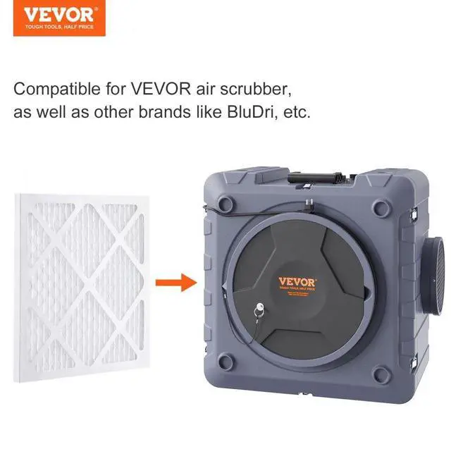 Alt view image 7 of 7 - VEVOR Protective Pre Filters, 5 Pack, 15.75'' x 15.75'' Air Filter Replacement, High-efficient Stage 1 Filters Compatible w/ BlueDri & VEVOR Scrubber, Air Purifiers, Water Damage Restoration Equipment