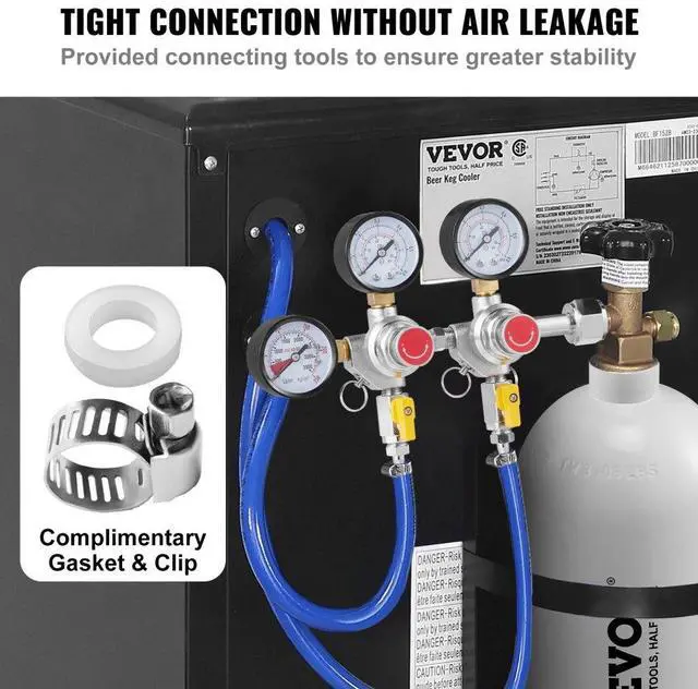 Alt view image 4 of 14 - VEVOR Triple Gauge Regulator, CO2 Regulator Gauge with 0-60PSI, Heavy Duty CO2 Gauge Gas System, Draft Beer Regulator with Check Valve, Adjustable Pressure Regulator for Draft Beer Homebrew, CGA320