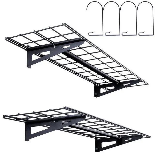 Main image of VEVOR Garage Storage Shelving, 2 Pack, 4 x 1 ft Heavy Duty Garage Shelves Wall Mounted, 400 lbs Load Capacity(Total) Garage Storage Rack Floating Shelves, Suitable for Shop, Shed, Garage Storage