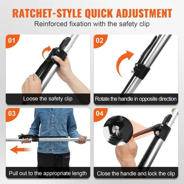 Alt view image 3 of 7 - VEVOR Cargo Bar, Ratcheting Cargo Bar Adjustable from 89" to 104", Heavy-duty Steel Cargo Stabilizer Bar with 309 lbs Capacity, Truck Bed Load Bar for Pickup Truck Bed, Trailer, Semi Trailer (4 pcs)