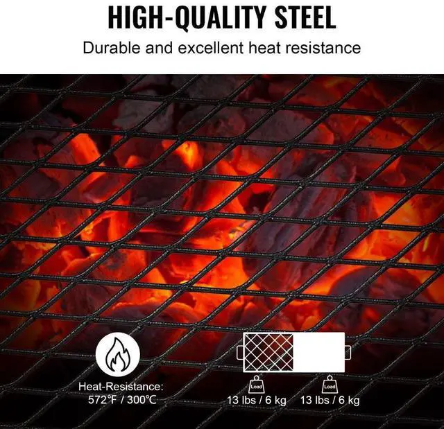 Alt view image 3 of 7 - VEVOR Folding Campfire Grill, Heavy Duty Steel Mesh Grate, 22.4" Portable Camping Grates Over Fire Pit, Camp Fire Cooking Equipment with Legs Carrying Bag, Grilling Rack for Outdoor Open Flame Cooking