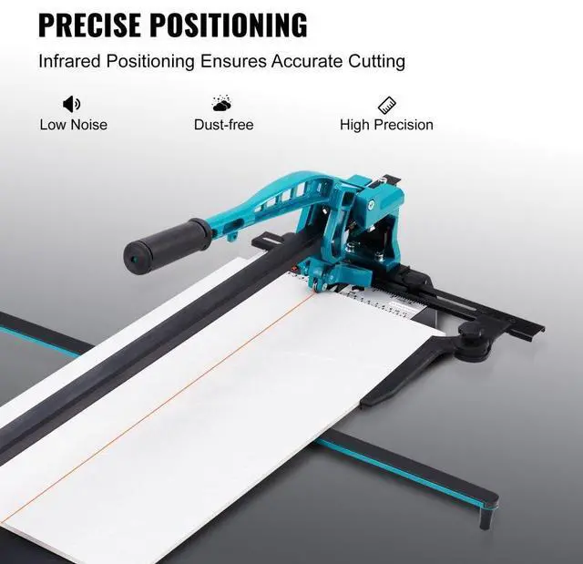 Alt view image 3 of 7 - VEVOR Manual Tile Cutter, 32 inch, Porcelain Ceramic Tile Cutter with Tungsten Carbide Cutting Wheel, Infrared Positioning, Anti-Skid Feet, Durable Rails for professional installers or beginners