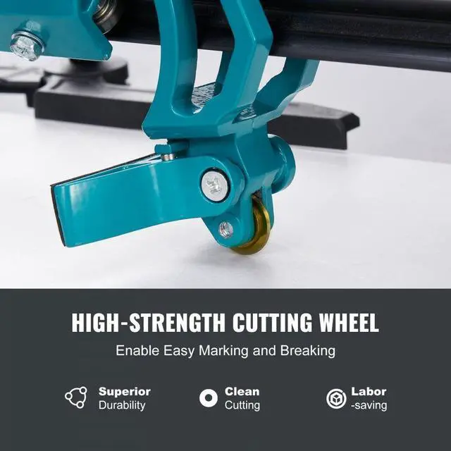 Alt view image 5 of 7 - VEVOR Manual Tile Cutter, 32 inch, Porcelain Ceramic Tile Cutter with Tungsten Carbide Cutting Wheel, Infrared Positioning, Anti-Skid Feet, Durable Rails for professional installers or beginners