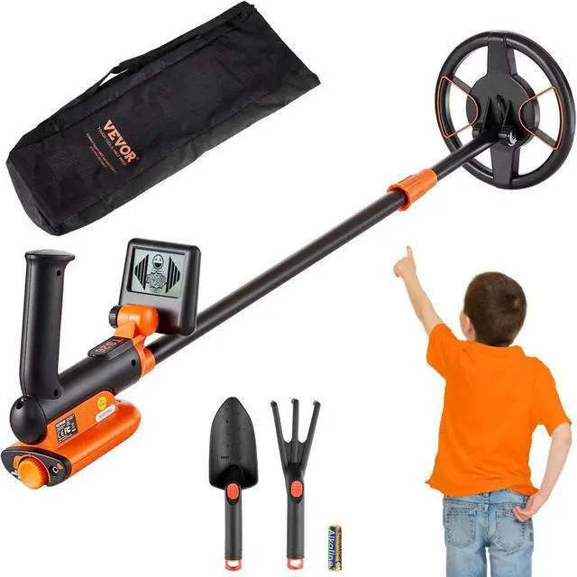 Main image of VEVOR Metal Detector for Kids, 6 Inch, 25''-37'' Adjustable Gold Detector, IP68 Waterproof Search Coil with LCD Display Advanced DSP Chip, Lightweight for Junior & Youth Detecting Gold Coin Treasure