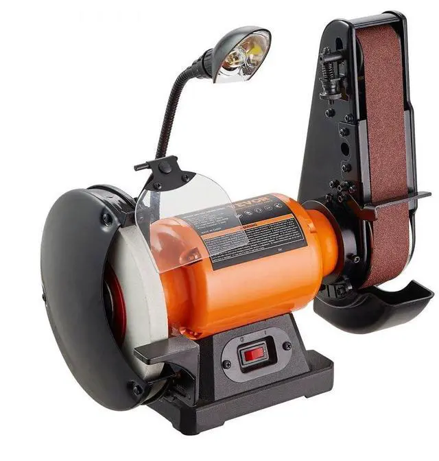 Main image of VEVOR 8 Inch Bench Grinder with 2 x28 Inch Belt Sander Combo, Bench Grinder Sander with 2.5A Induction Motor for Metalworking Sharpening Grinding