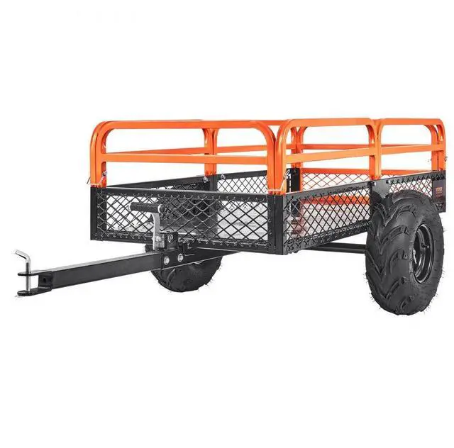 Main image of VEVOR Heavy Duty Steel ATV Dump Trailer, 1500-Pound Load Capacity 15 Cubic Feet, Tow Behind Dump Cart Garden Trailer, with Removable Sides and 2 Tires, for Mowers, Tractors, ATV, UTV