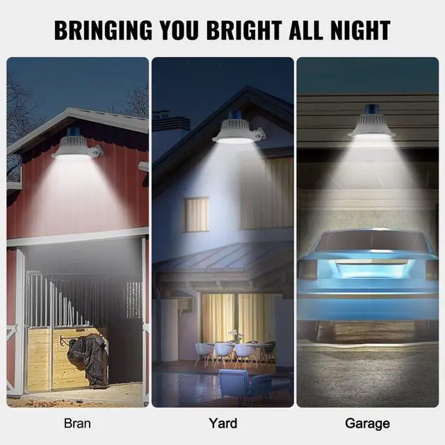 Alt view image 6 of 7 - VEVOR LED Barn Light, 50W 5500LM, Ultra Brightness 6000K Daylight, Dusk to Dawn Area Lights, Outdoor Security Flood Lighting, IP65 Waterproof for Outside Yard Street Garage Shed Patio, Wall/Pole Mount