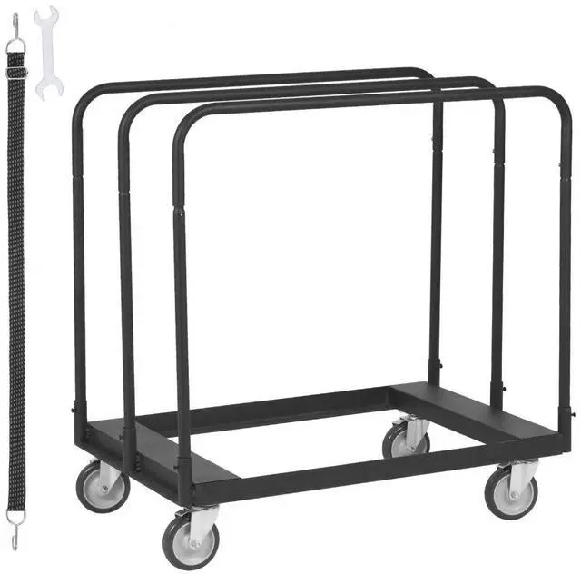 Main image of VEVOR Drywall Cart, 1500 LBS Panel Dolly Cart with 36.02" x 24.02" Deck and 5" Swivel Wheels, Heavy-Duty Drywall Sheet Cart, Handling Wall Panel, Sheetrock, Lumber, for Garage, Home, Warehouse