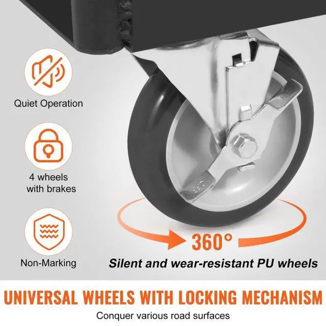 Alt view image 4 of 7 - VEVOR Drywall Cart, 1500 LBS Panel Dolly Cart with 36.02" x 24.02" Deck and 5" Swivel Wheels, Heavy-Duty Drywall Sheet Cart, Handling Wall Panel, Sheetrock, Lumber, for Garage, Home, Warehouse