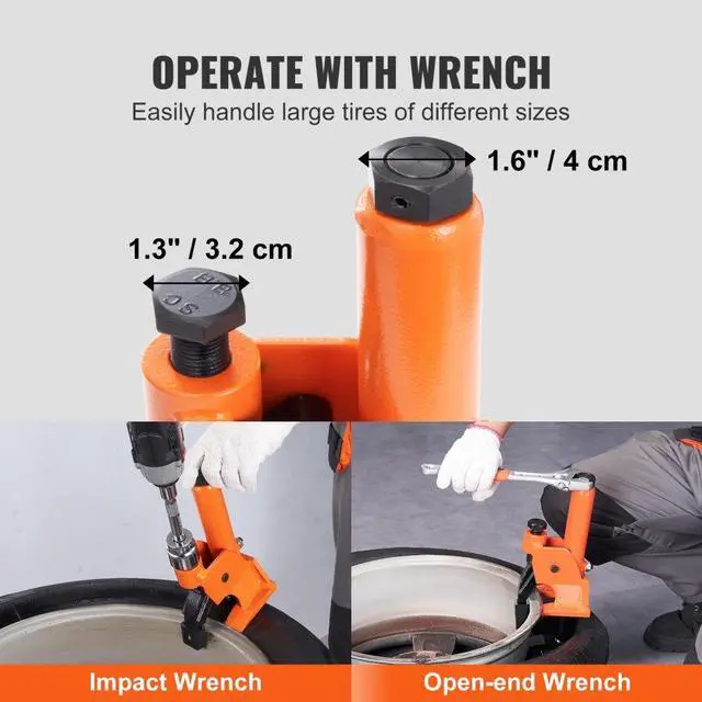 Alt view image 6 of 7 - VEVOR Manual Tire Bead Breaker, 38"-42" Tires Changer Tool with Rubber Pad, Protect Aluminum Alloy Hubs, Easy-Operated Tire Repair Tool for ATVs/UTVs, Tractors, Trucks, Cars, Heavy Duty Tires