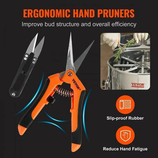 Alt view image 6 of 7 - VEVOR Electric Bud Trimmer, 18'' Electric Leaf Trimmer Machine with 60W Adjustable Speed, Tillable Trimmer with Stainless-Steel Blades, Bud Leaf Trimmer Mesh Bag & Hand Pruner Included for Leaves, Bud