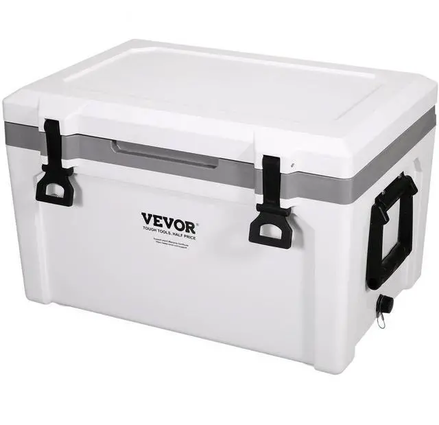 Main image of VEVOR Insulated Portable Cooler, 52 qt, Holds 50 Cans, Ice Retention Hard Cooler with Heavy Duty Handle, Ice Chest Lunch Box for Camping, Beach, Picnic, Travel, Outdoor, Keeps Cool for up to 6 Days