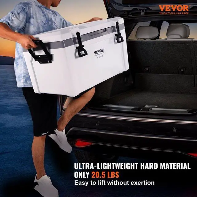 Alt view image 2 of 7 - VEVOR Insulated Portable Cooler, 52 qt, Holds 50 Cans, Ice Retention Hard Cooler with Heavy Duty Handle, Ice Chest Lunch Box for Camping, Beach, Picnic, Travel, Outdoor, Keeps Cool for up to 6 Days