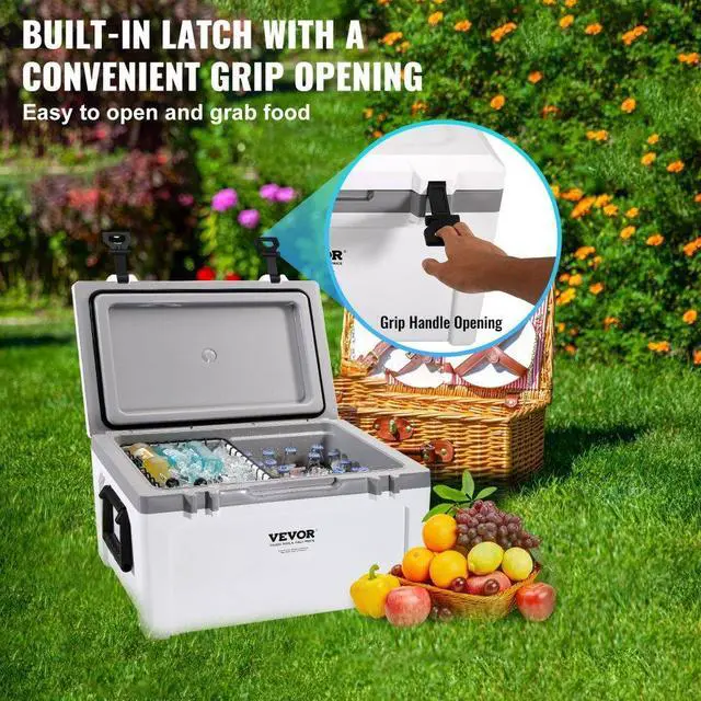 Alt view image 5 of 7 - VEVOR Insulated Portable Cooler, 52 qt, Holds 50 Cans, Ice Retention Hard Cooler with Heavy Duty Handle, Ice Chest Lunch Box for Camping, Beach, Picnic, Travel, Outdoor, Keeps Cool for up to 6 Days