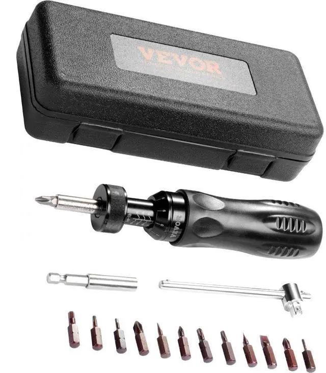Main image of VEVOR Torque Screwdriver, 1/4" Drive Screwdriver Torque Wrench, Electrician Torque Screwdriver with Scale, 10-70 in/lbs Torque Range, 1 in-lbs Torque Increment Torque Screwdriver with Bits & Case