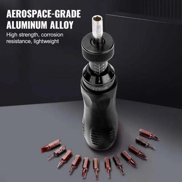 Alt view image 3 of 7 - VEVOR Torque Screwdriver, 1/4" Drive Screwdriver Torque Wrench, Electrician Torque Screwdriver with Scale, 10-70 in/lbs Torque Range, 1 in-lbs Torque Increment Torque Screwdriver with Bits & Case