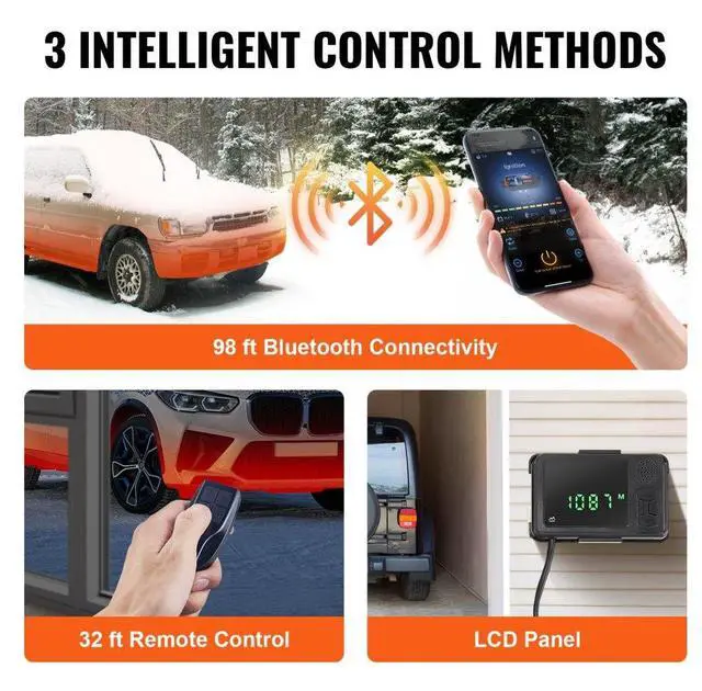 Alt view image 3 of 7 - VEVOR Bluetooth App Control Diesel Air Heater, 12V 8KW Diesel Heater with Automatic Altitude Adjustment, Remote Control and LCD, Diesel Parking Heater for RV Trailer Camper Van Boat And Indoors