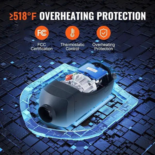 Alt view image 5 of 7 - VEVOR Bluetooth App Control Diesel Air Heater, 12V 8KW Diesel Heater with Automatic Altitude Adjustment, Remote Control and LCD, Diesel Parking Heater for RV Trailer Camper Van Boat And Indoors