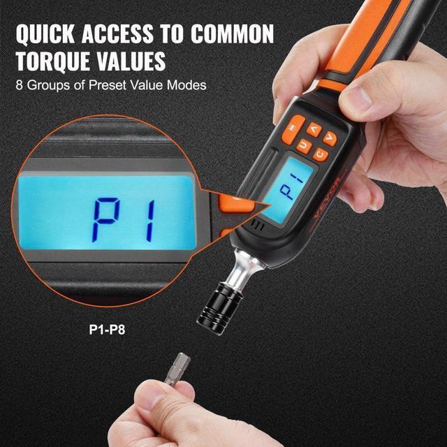 Alt view image 4 of 7 - VEVOR Digital Torque Screwdriver, 1/4" Drive Screwdriver Torque Wrench, Electrician Torque Screwdriver with LCD, 2.65-70.67 in-lbs Torque Range, 0.01 N.m Increment Torque Screwdriver with Bits & Case