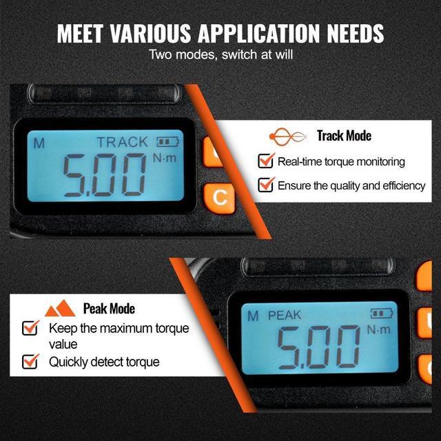 Alt view image 5 of 7 - VEVOR Digital Torque Screwdriver, 1/4" Drive Screwdriver Torque Wrench, Electrician Torque Screwdriver with LCD, 2.65-70.67 in-lbs Torque Range, 0.01 N.m Increment Torque Screwdriver with Bits & Case