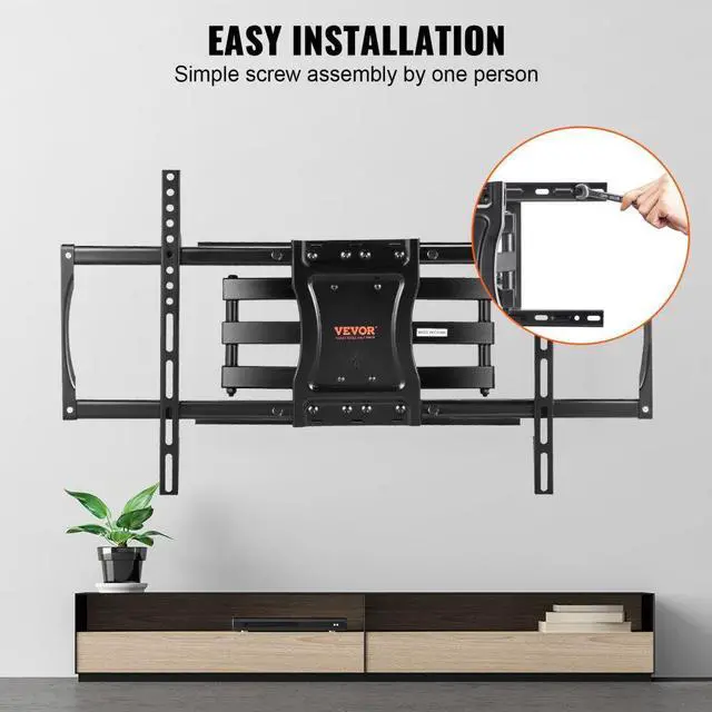 Alt view image 5 of 7 - VEVOR Full Motion TV Mount Fits for Most 37-75 inch TVs, Swivel Tilt Horizontal Adjustment TV Wall Mount Bracket with 4 Articulating Arms, Max VESA 600x400mm, Holds up to 132 lbs
