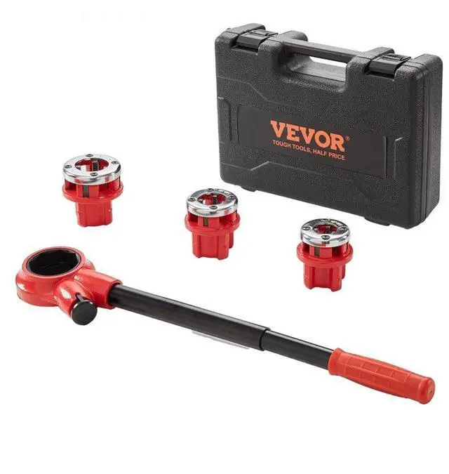 Main image of VEVOR Ratchet Pipe Threader Kit, 1/2" NPT, 3/4" NPT, 1" NPT Manual Ratcheting Pipe Threader, Portable Pipe Threading Tool Set with 3PCS NPT Dies, Storage Case for Galvanized Aluminum Iron Copper Pipes