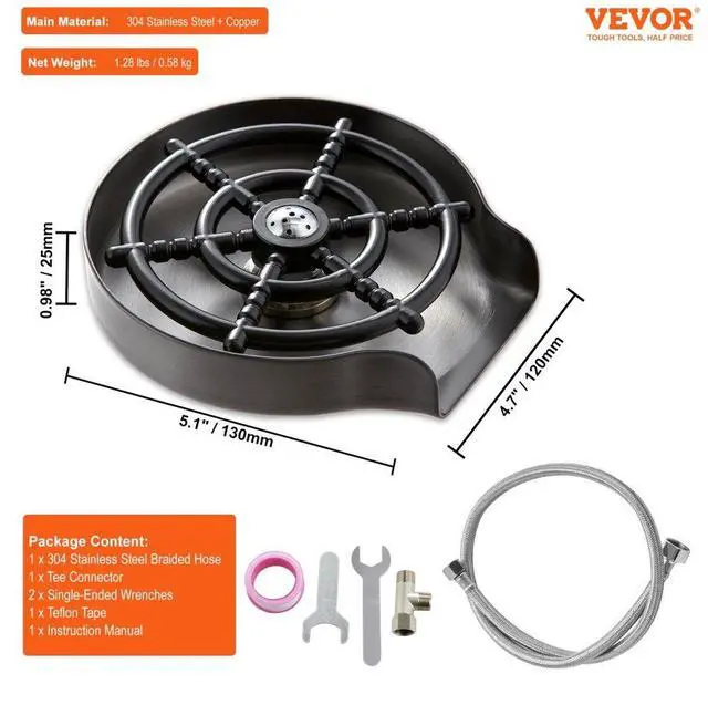 Alt view image 7 of 7 - VEVOR Glass Rinser, 10 Powerful Spraying Jets 360° Rotating Cup Rinser for Sink, 304 Stainless Steel Faucet Cup Washer with ABS Cup Holder for Baby Bottle, Glass Cup, Wine Glass (Silver Grey Base)