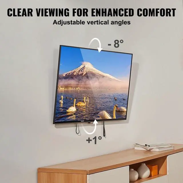 Alt view image 3 of 14 - VEVOR Universal TV Wall Mount, Low Profile TV Mount Fits for Most 37-70 inch TVs, Tilt Wall Mount TV Brackets, Max VESA 600x400mm, Holds up to 132 lbs