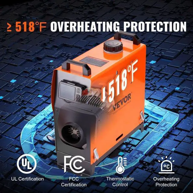 Alt view image 5 of 7 - VEVOR Diesel Air Heater All-in-one 12V 8KW Bluetooth App LCD for Car RV Indoors