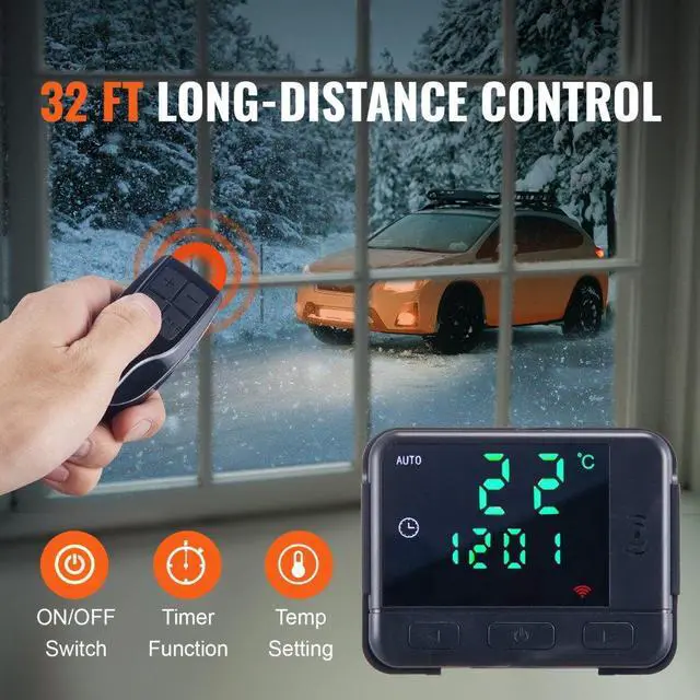 Alt view image 3 of 14 - VEVOR Diesel Air Heater All-in-one 12V 5KW LCD Remote Control for Car RV Indoors
