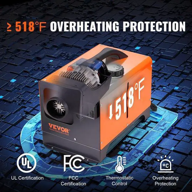 Alt view image 5 of 14 - VEVOR Diesel Air Heater All-in-one 12V 5KW Bluetooth App LCD for Car RV Indoors