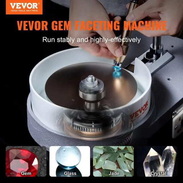 Alt view image 2 of 7 - VEVOR  Gem Faceting Machine, 2800RPM Jade Grinding Polishing Machine, 180W 110V Rock Polisher Jewel Angle Polisher, with Faceted Manipulator and 1 Bag of Triangle Abrasive for Jewelry Polisher