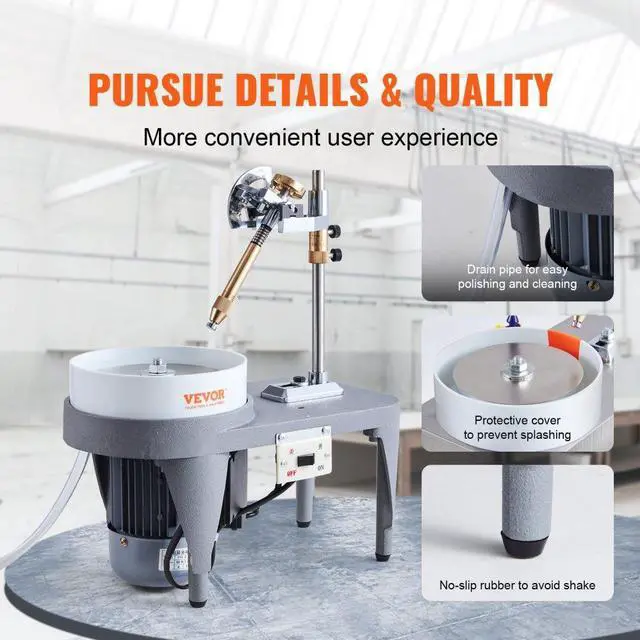 Alt view image 5 of 7 - VEVOR  Gem Faceting Machine, 2800RPM Jade Grinding Polishing Machine, 180W 110V Rock Polisher Jewel Angle Polisher, with Faceted Manipulator and 1 Bag of Triangle Abrasive for Jewelry Polisher