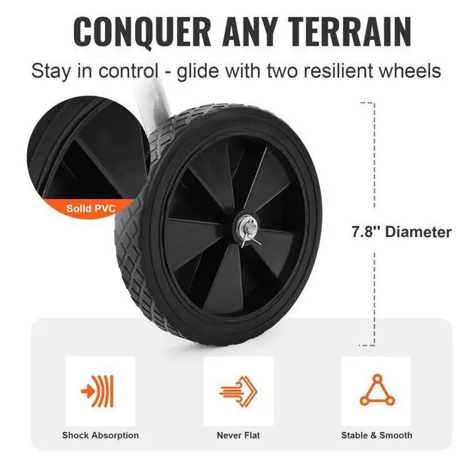 Alt view image 5 of 7 - VEVOR Hose Reel Cart, Hold Up to 175 ft of 5/8 Hose (Hose Not Included), Garden Water Hose Carts Mobile Tools with Wheels, Heavy Duty Powder-coated Steel Outdoor Planting for Garden, Yard, Lawn
