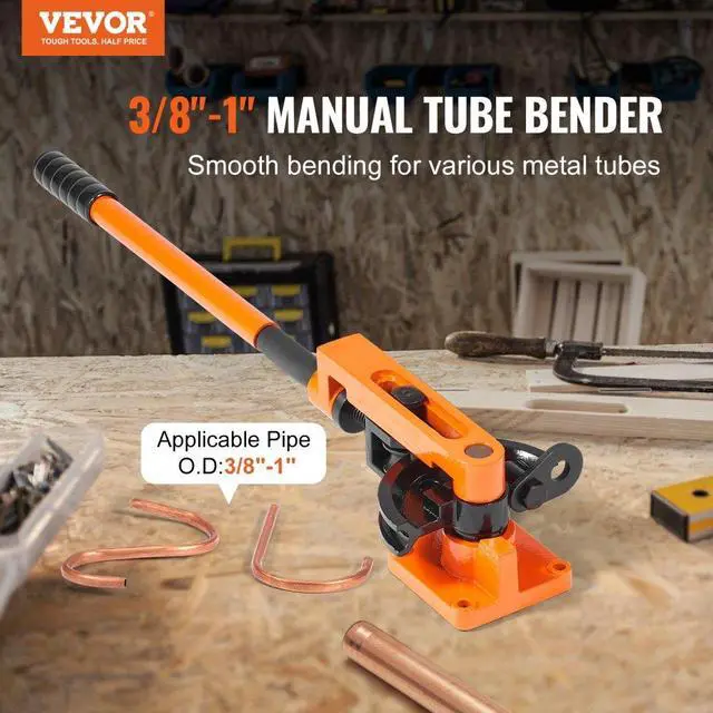 Alt view image 2 of 7 - VEVOR Pipe Tube Bender, 3/8" to 1" OD Manual Pipe Tube Bender with 7 Bending Dies, 180° Copper Aluminum Pipes Bending Tools for HVAC Air Conditioning Refrigerator Auto Repair