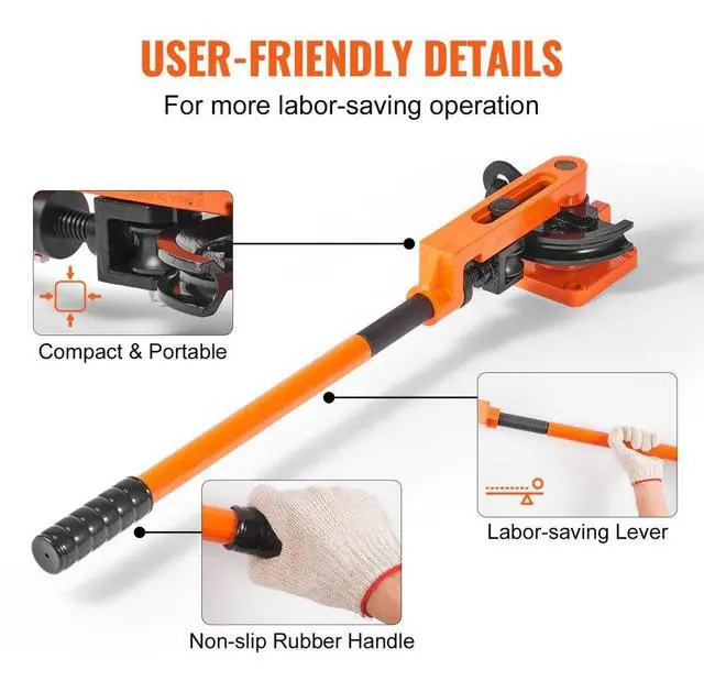 Alt view image 6 of 7 - VEVOR Pipe Tube Bender, 3/8" to 1" OD Manual Pipe Tube Bender with 7 Bending Dies, 180° Copper Aluminum Pipes Bending Tools for HVAC Air Conditioning Refrigerator Auto Repair