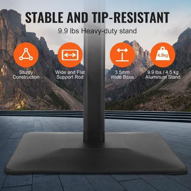 Alt view image 4 of 7 - VEVOR Pedestal Sign Holder, 11 x 17 Inch Vertical and Horizontal Adjustable Poster Stand, Heavy-Duty Floor Standing Sign Holder with Metal Base for Display, Advertisement, and Outdoor, Black